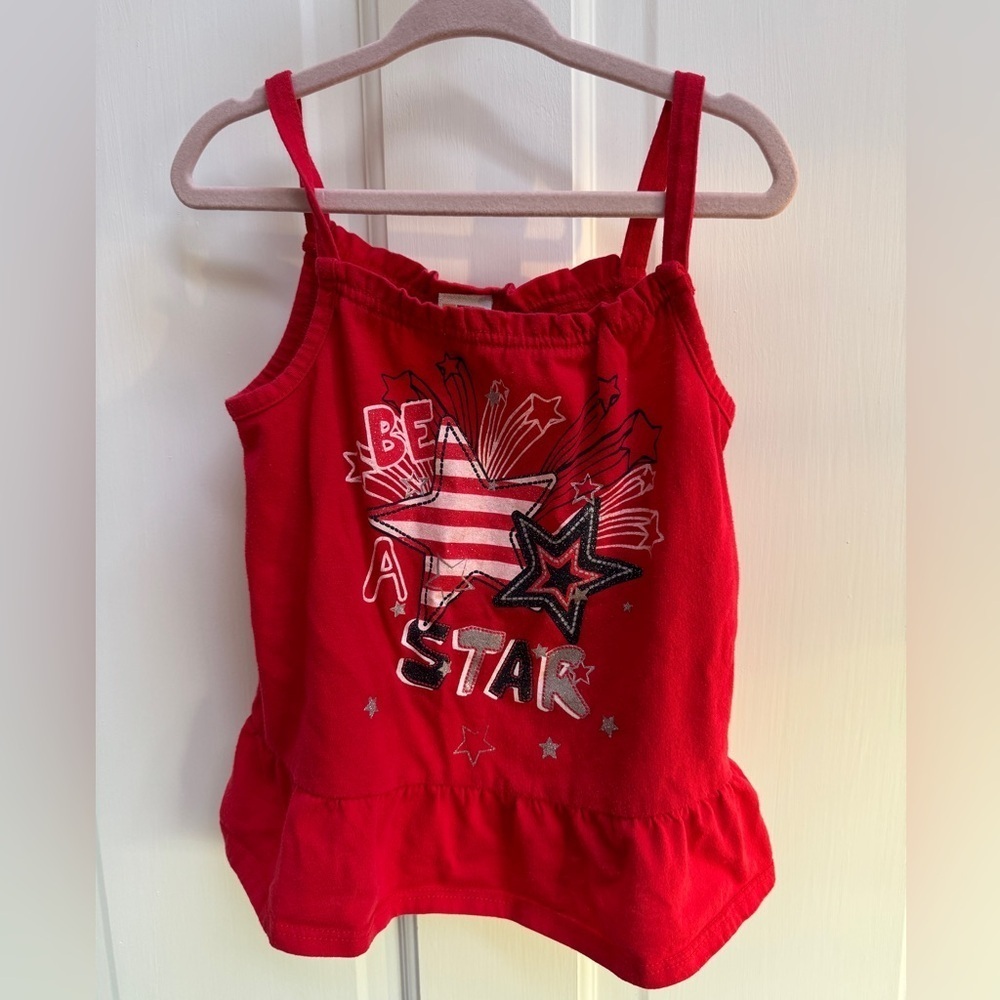 Healthtex 3T Be a Star Red, White and Blue Patriotic 4th of July Girls Tank Top